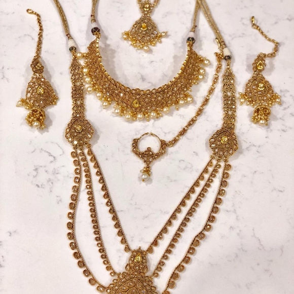 COMPLETE Gold Plated Kundan Bridal Set - Picture 8 of 8